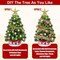 24 Inch Mini Tabletop Christmas Tree with Timer 30 LEDs & 34 Ornaments (Green Red Gold)